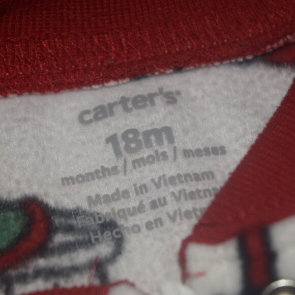 Carter's Santa Milk and cookies footie pajamas 18 months - Picture 4 of 4